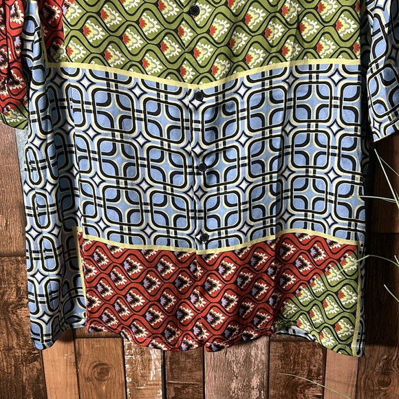 Juny small patterned button down short sleeve shirt - Picture 4 of 12